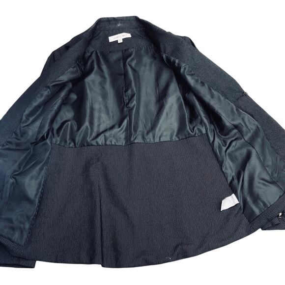 Harve Benard Office Siren Y2k Black White Pin Stripe 2 Piece Suit Blazer Skirt - Picture 15 of 16